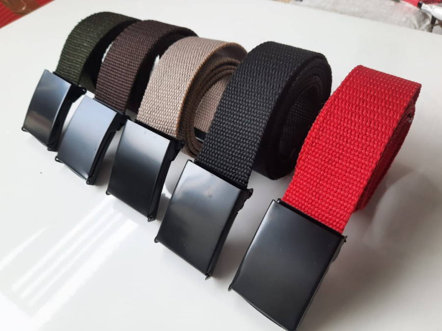 Ikat Pinggang Pria Kain Katun Polos harga Ekonomis / Sabuk Pria Dewasa - Merah (KAIN KORAN POLOS )